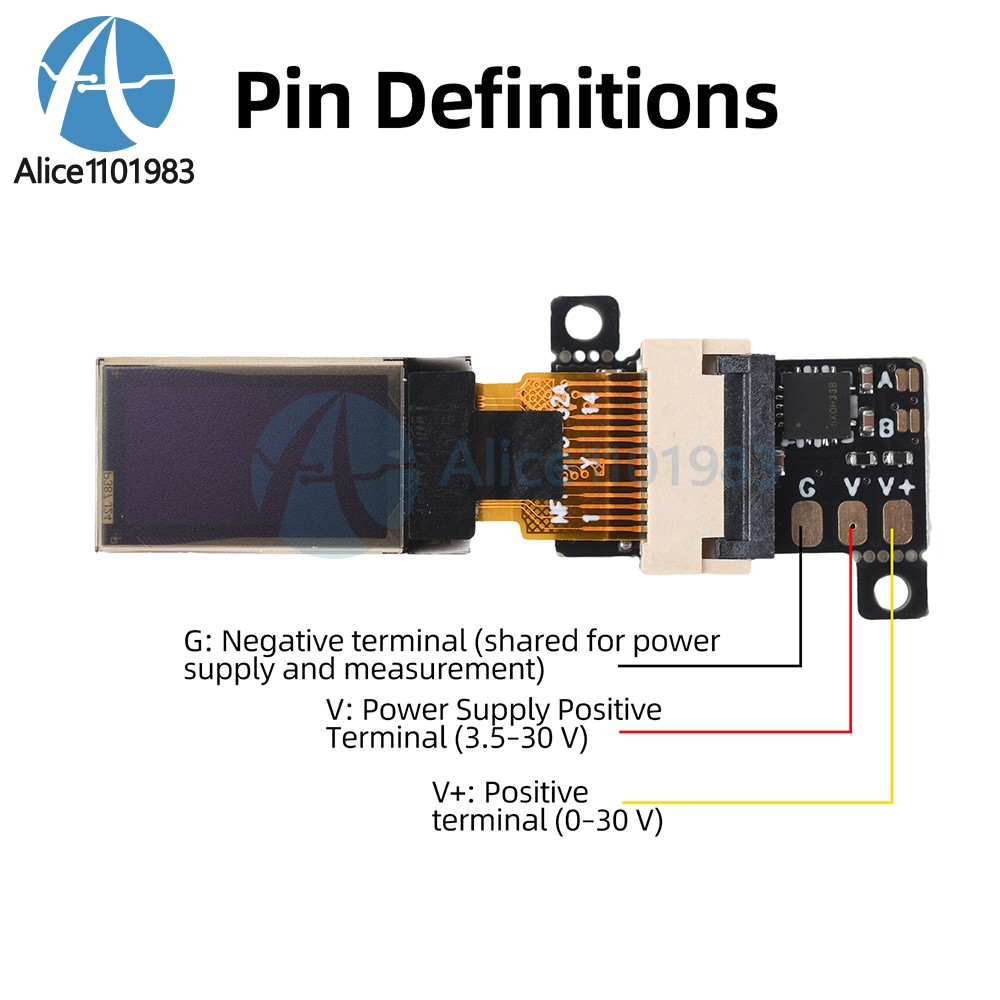 DC 0-30V Digital Voltmeter 0.5-inch OLED Ultra-Slim Mini Embedded Voltage Gauge