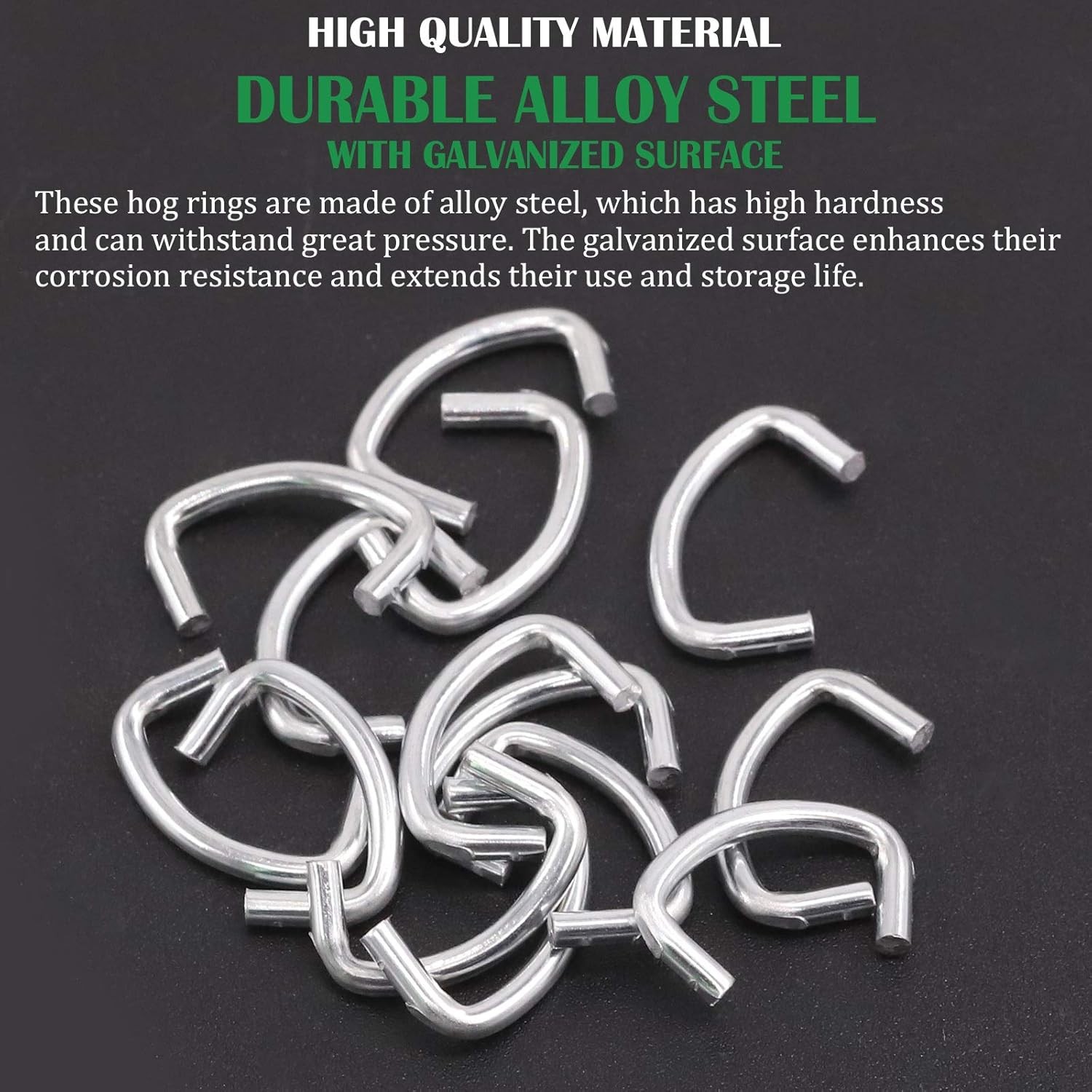 1000Pcs 1/2″ Hog Rings, Galvanized Hog Rings for Auto Upholstery Furniture 