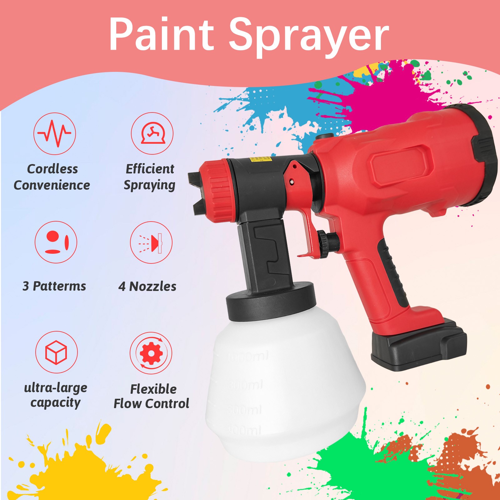 Milwaukee 18V Battery-Powered Paint Sprayer, 1000ml – Efficient and Easy to Use
