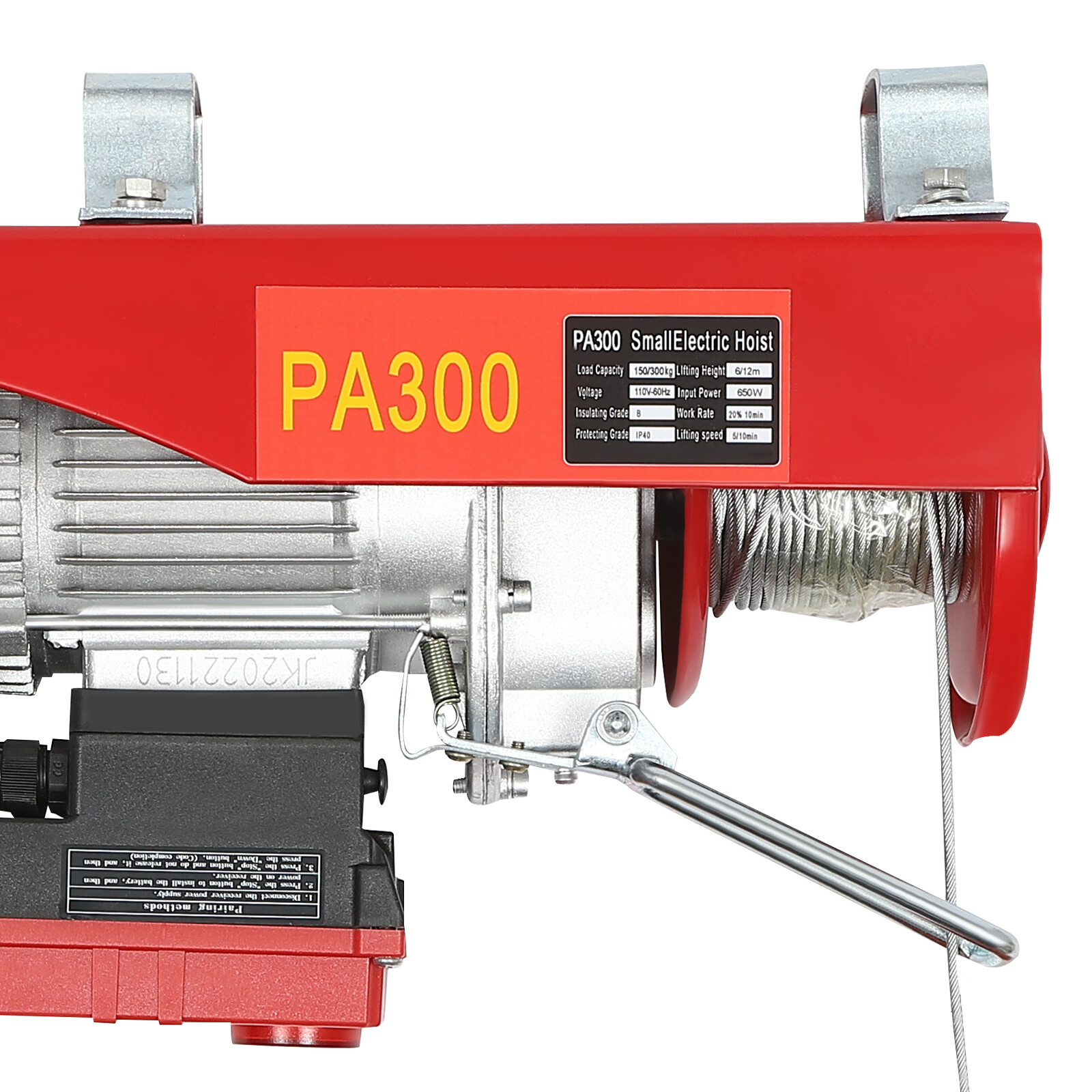 Electric Hoist 660LBS with Wireless Remote Control & Single/Double Slings Winch
