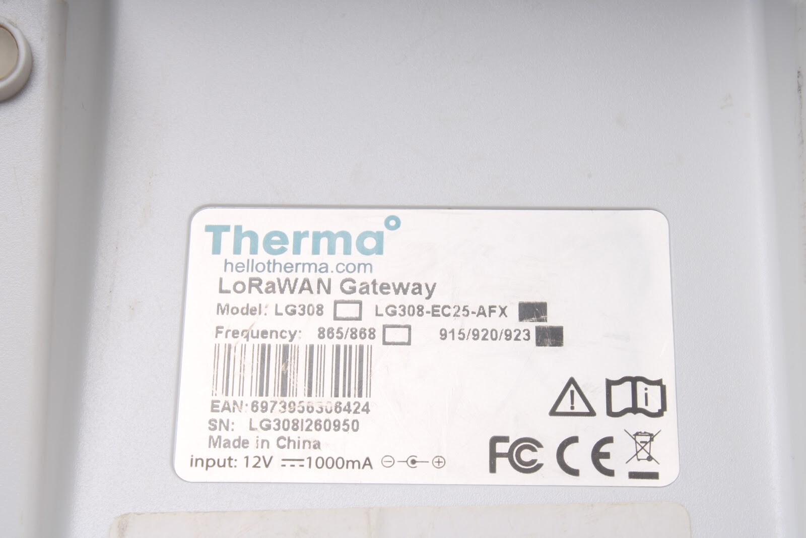 Hellotherma.com LG308-EC25-AFX Freq: 915/920/923 LoRaWAN Gateway