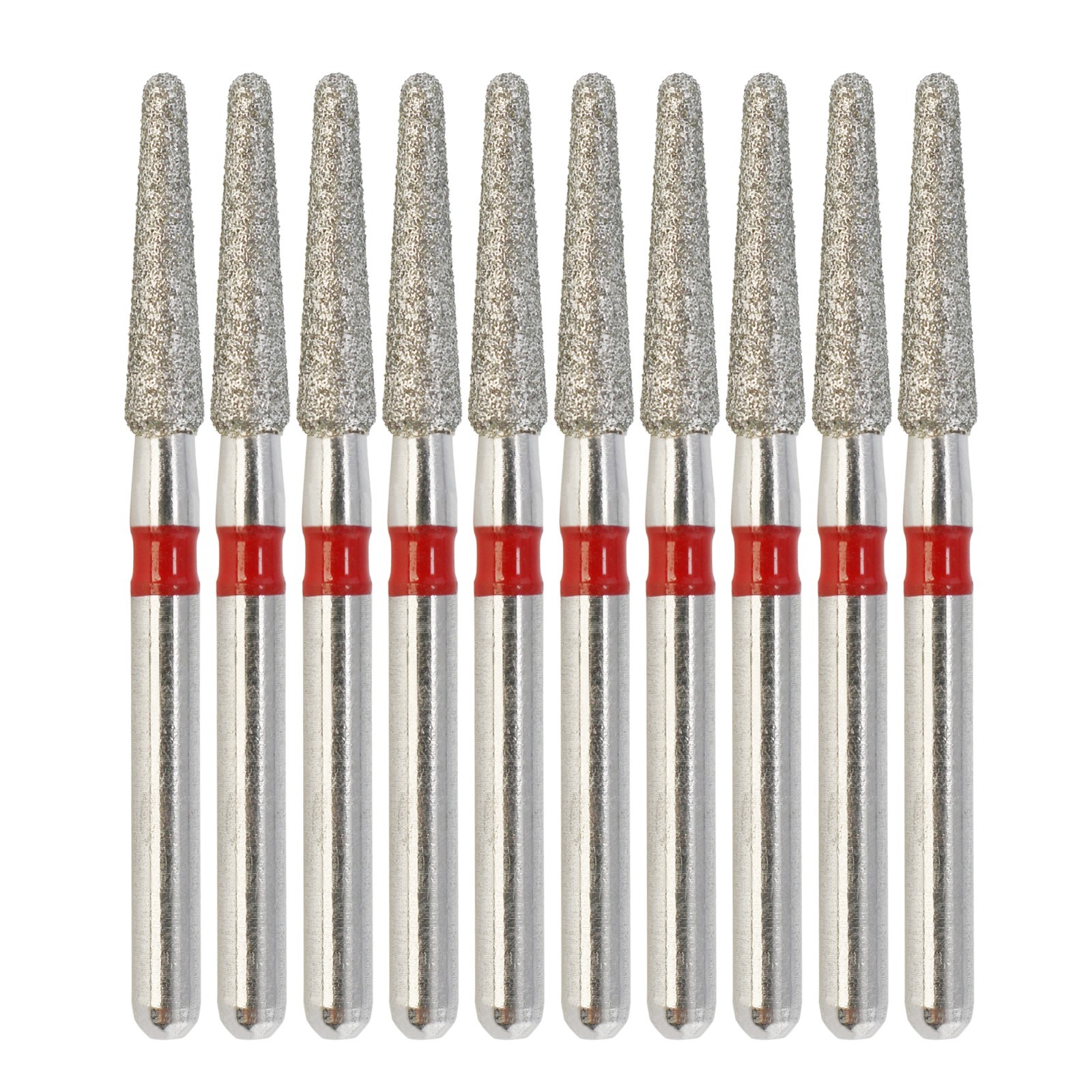 Dental Burs Diamond 856/018F Round End Taper Fine Grit Red FG High Speed Drills