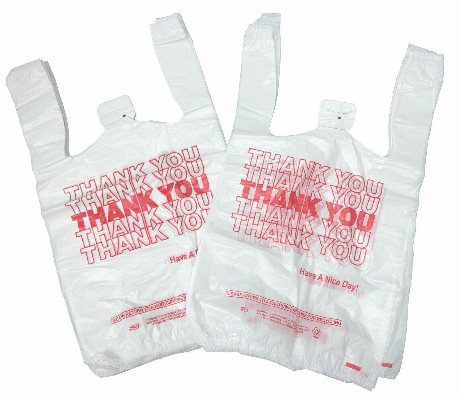 NEW 1000 CT. PLASTIC SHOPPING BAGS T-SHIRT STYLE GROCERY BAGS. WHITE SHIPS FAST!