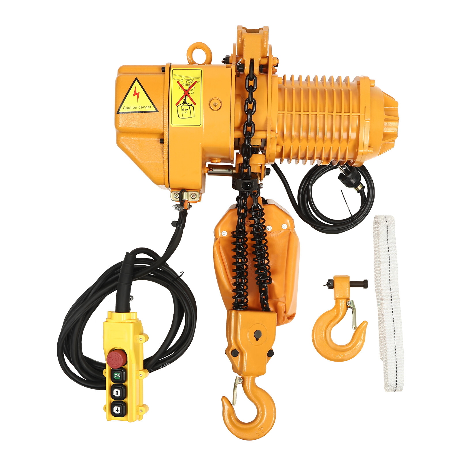 110V 1.6KW 2204LBS 1Ton Electric Chain Hoist Single Phase Hoist Crane 10FT Chain