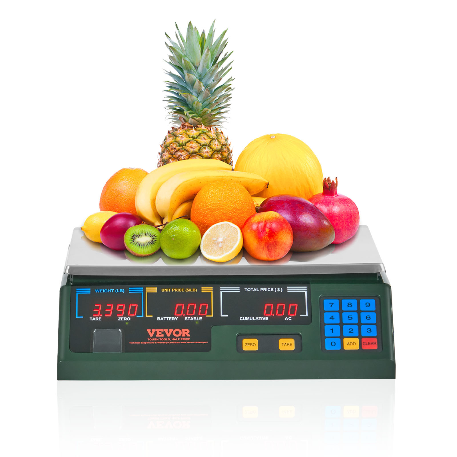 VEVOR 66Lbs 30KG Electronic Price Computing Scale Commercial Food Meat Weighting