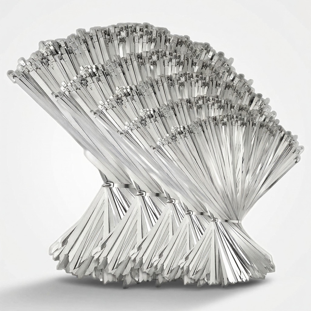500 Pcs Metal Zip Ties Stainless Steel Heavy Duty 220 Pound Tensile Strength
