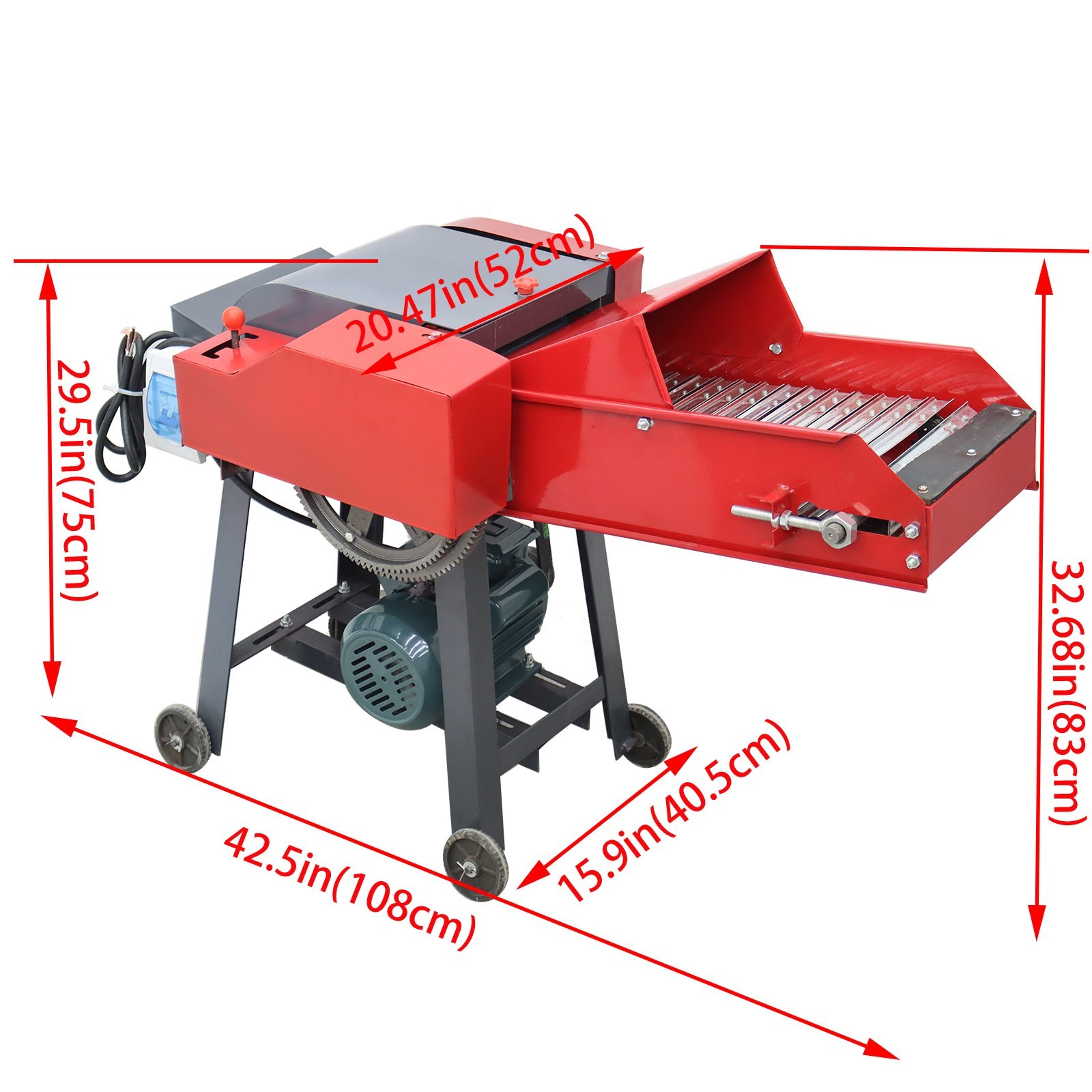Auto Feed Hay Crusher 220V Straw Corn Cutter Pulverizer 6 Blade with Conveyor