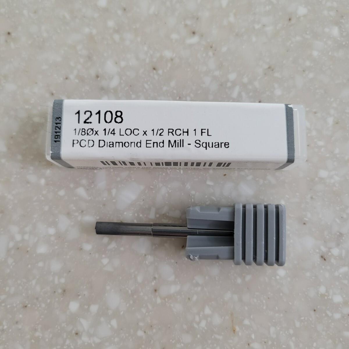 Harvey Tool #12108 PCD Diamond End Mill-Square, 1/8 DIA x 1/4 LOC x 1/2 RCH 1 FL