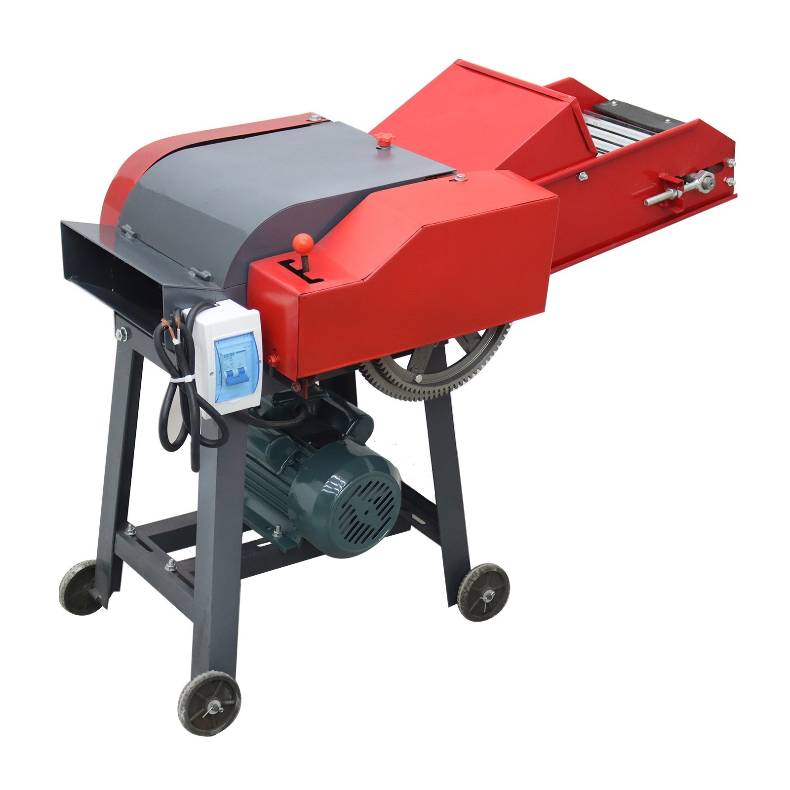 Auto Feed Hay Crusher 220V Straw Corn Cutter Pulverizer 6 Blade with Conveyor
