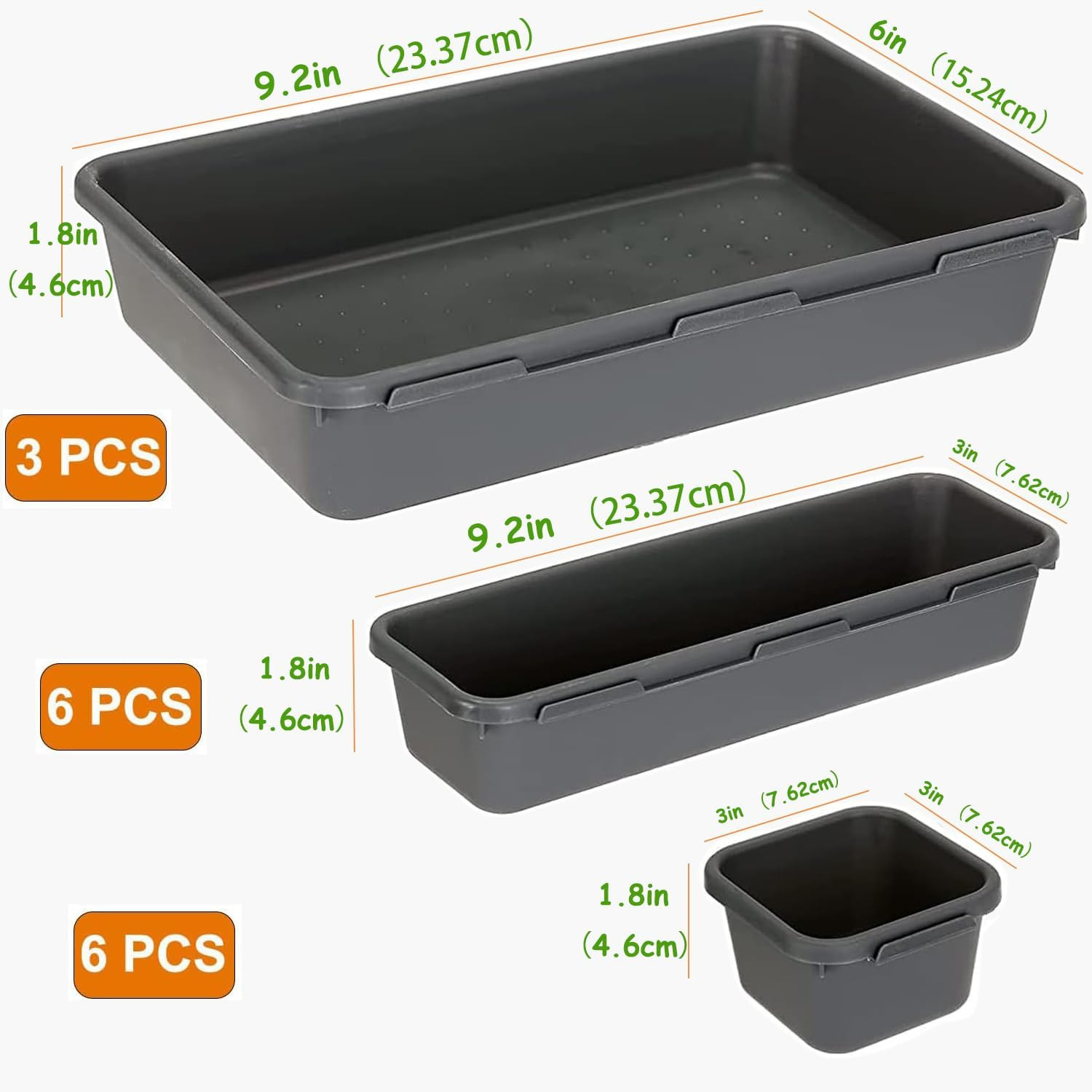 15 PCS Interlocking Desk Drawer Organizer Separator for Office,Bathroom,Kitchen,