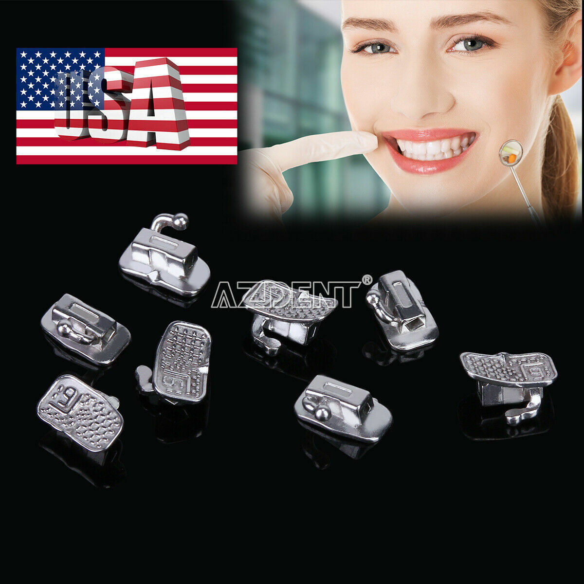 Dental Orthodontic Sgl Buccal Tubes 1st molar Roth 0.022 Monoblock 50Set/pack
