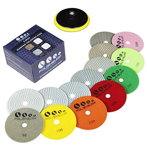 Diamond Polishing Pads 5 Inch Wet Dry Set 8 Pieces For Marble Quartz Stone