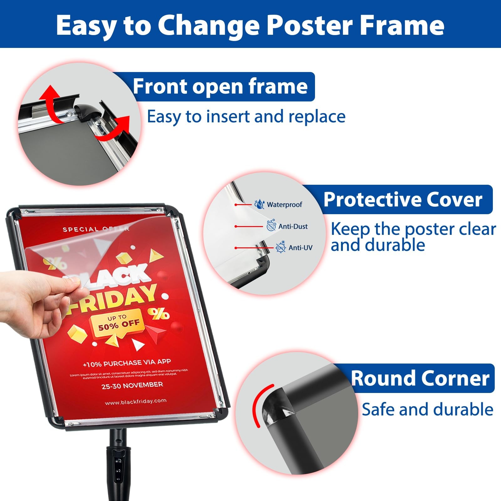 Vaiigo 2-Pack 11X17 Inch Adjustable Standing – View Display
