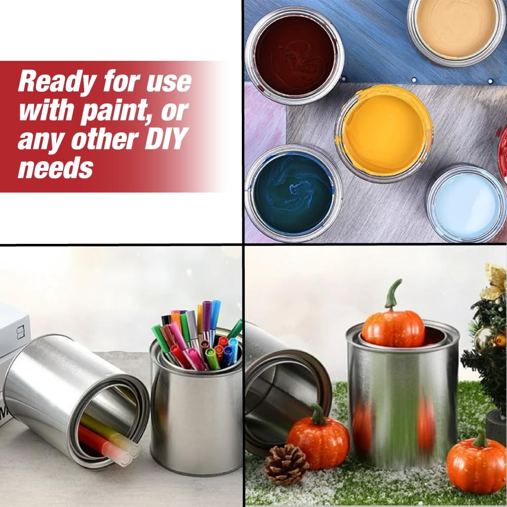 LAUCO Empty Paint Cans with Lids, 16 oz Pint Metal Paint Cans, 6 Pack, Durable