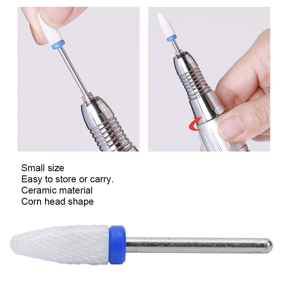 Nail Drill Bit Corn Head Ceramic Grinding Parts Medium M Blue Box