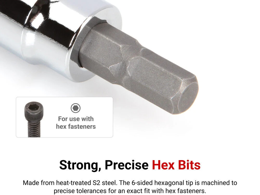 Tekton 1/4, 3/8, 1/2 Inch Hex Bit Socket Set, Rail, 17 Pieces (5/64-3/4 Inch)
