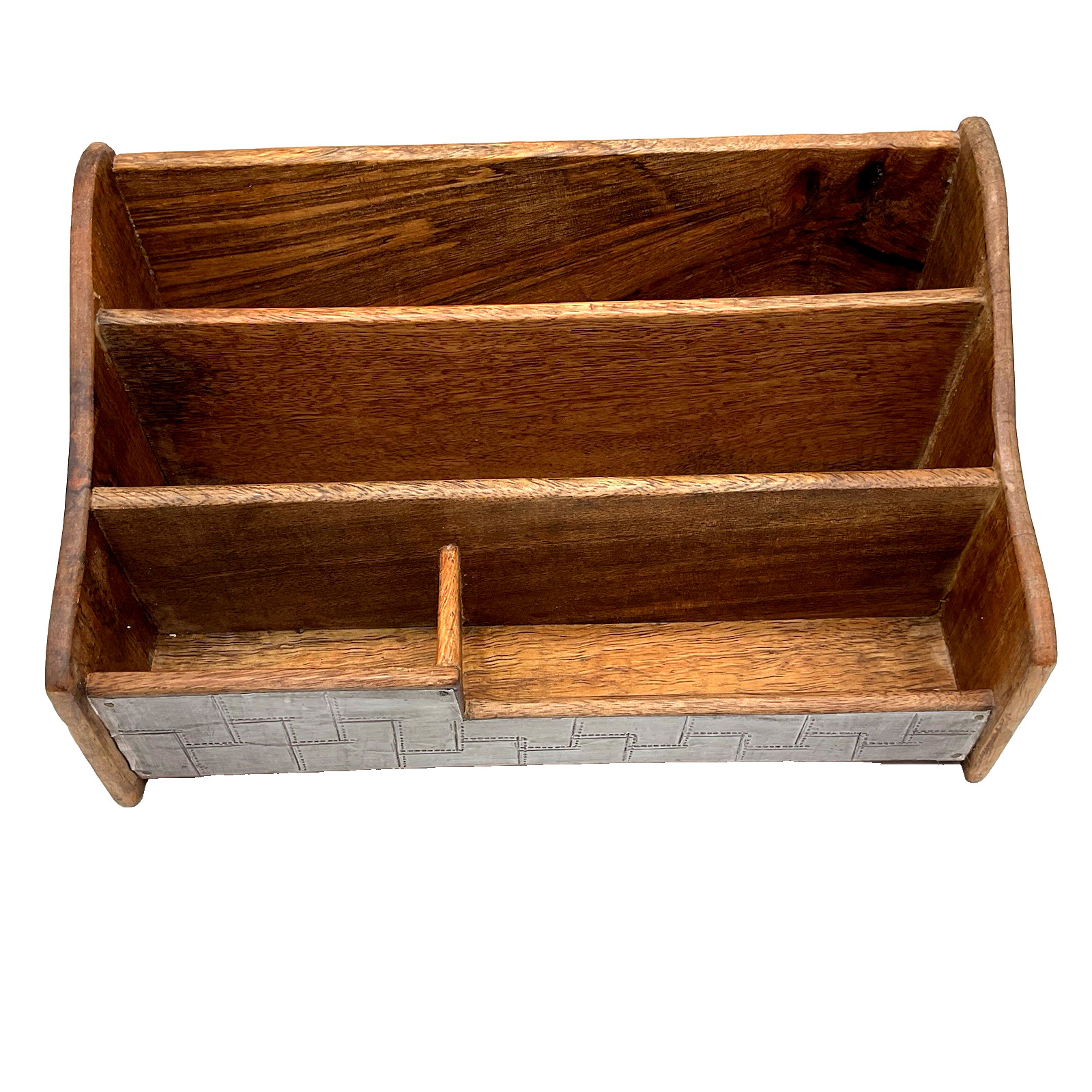 Wooden Handcrafted Three Tier, Four Dividers Desk, Mail, Letter Organizer India