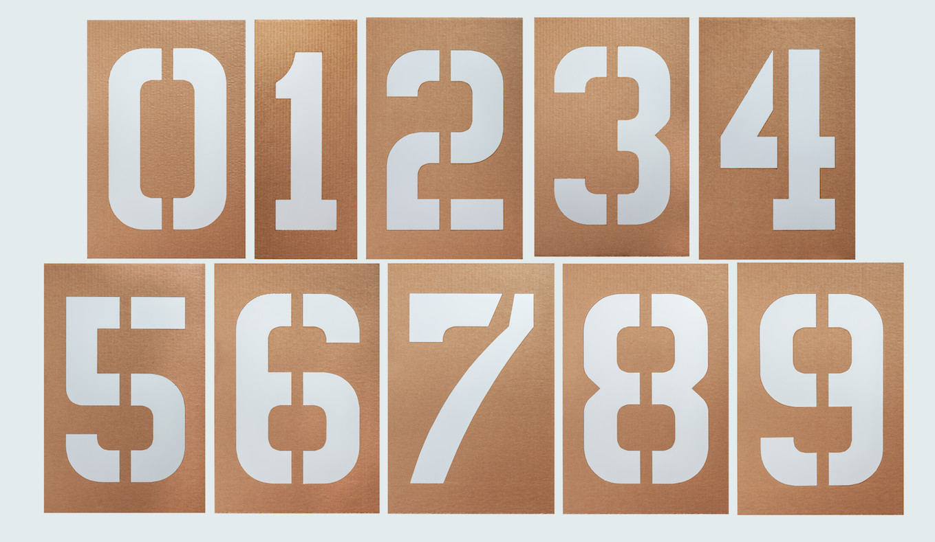 12′ inch tall Numbers stencil set 0 thru 9