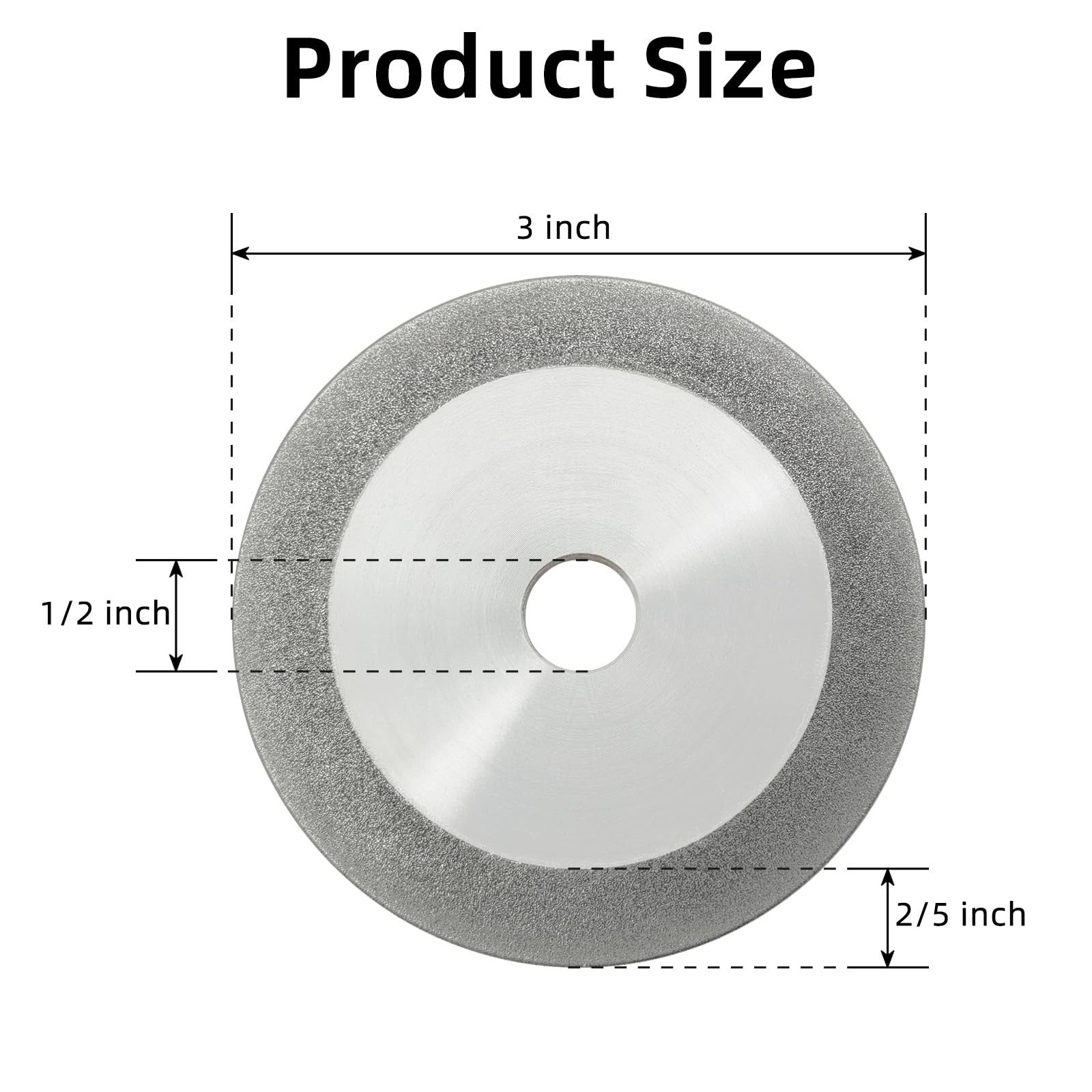 3 inch Flat Diamond Grinding Wheel 150 Grit, 1/2″ Arbor, 3 inches thick disc