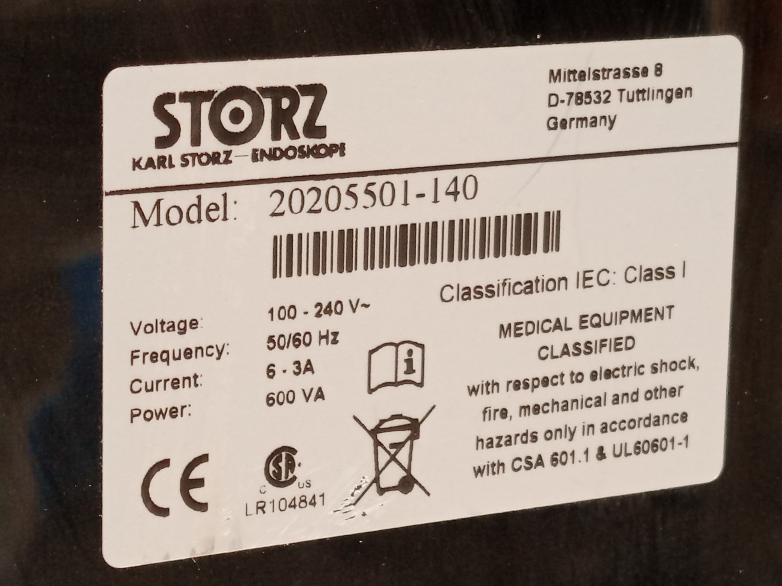 Karl Storz 20205501-140 Medical Image System Component *FOR PARTS/ AS-IS*