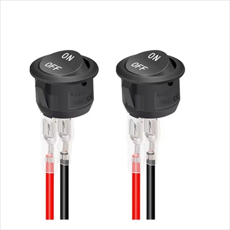 12V round Rocker Switch AC 6A/250V 10A/125V SPST 2 Pin 2 Position On/Off T