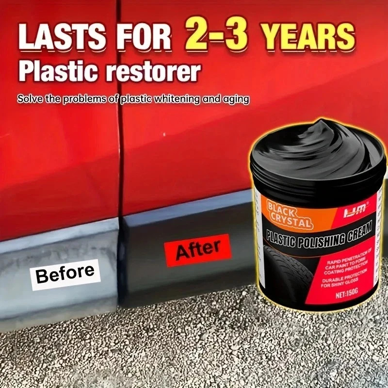 150g Plastic & Rubber Repair Paste Black Polish for Car Scratch Tire & Interior