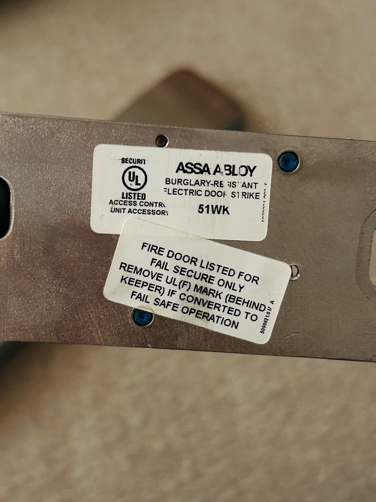 HES 9600 Surfaced Mounted Electric Strike ASSA ABLOY 3/4” Rim Exit