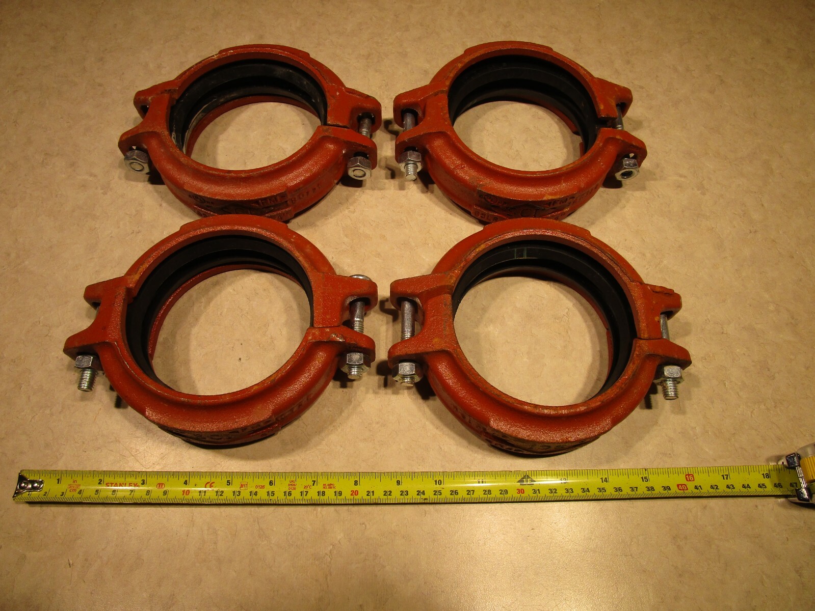 LOT OF 4 SCI 65LR LIGHTWEIGHT RIGID COUPLINGS WITH C GASKET, 4″, H0413