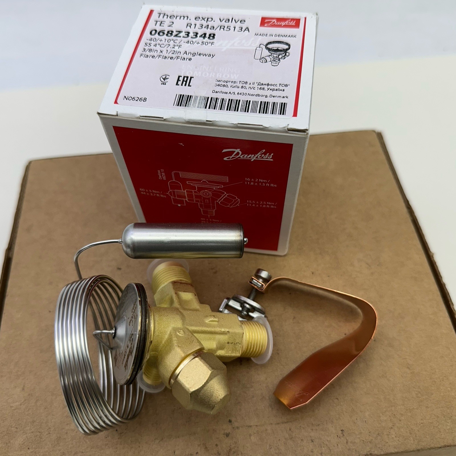 1PCS New DANFOSS Expansion Valve 068Z3348 R134a / R513A Made In Denmark