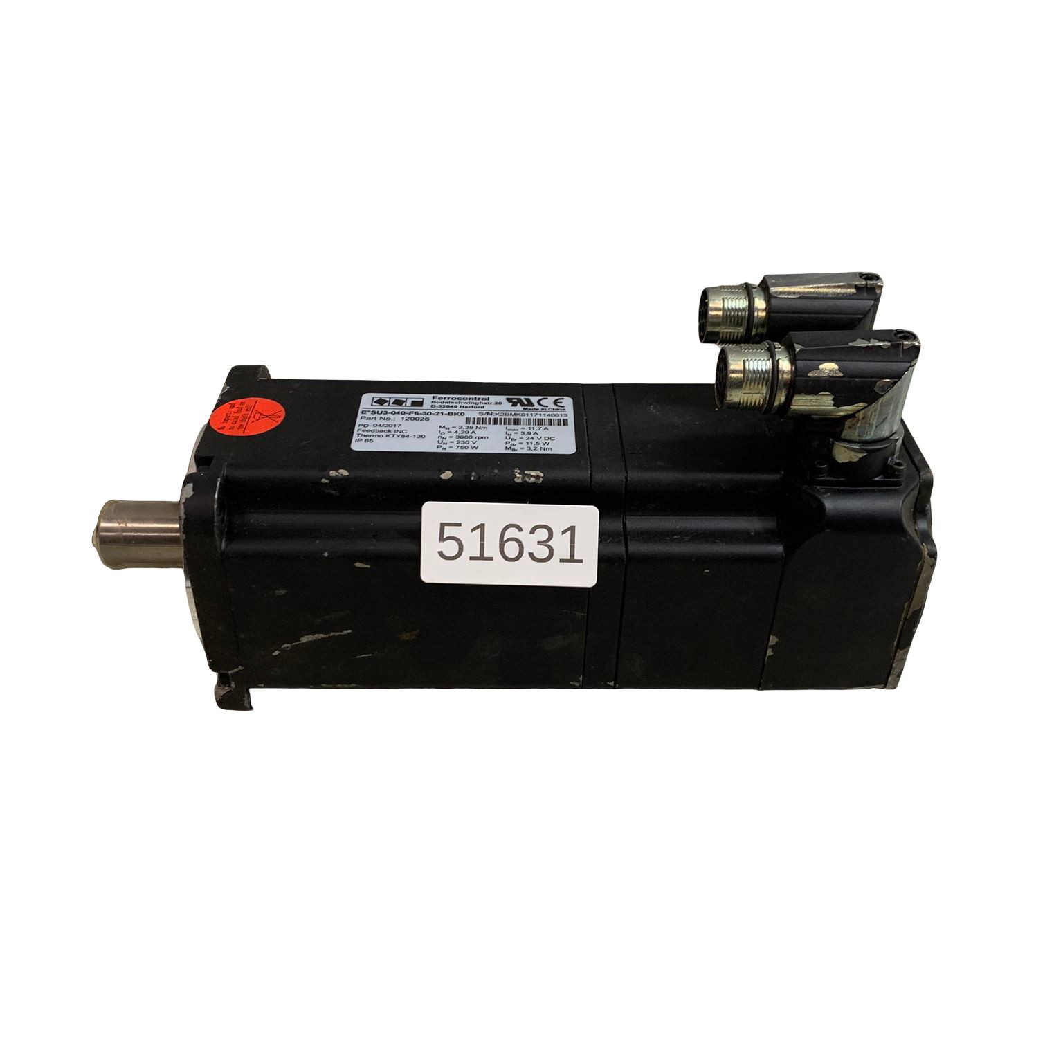 Ferrocontrol E°SU3-040-F6-30-21-BK0 750W 3000rpm 120026 Servo Motor