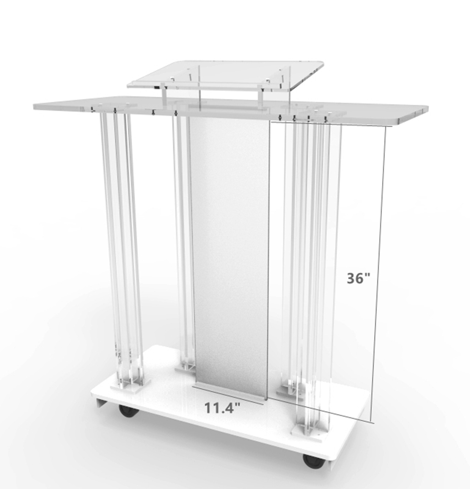 Acrylic Wood MDF Podium W Casters Church Lectern School Pulpit Hostess Desk
