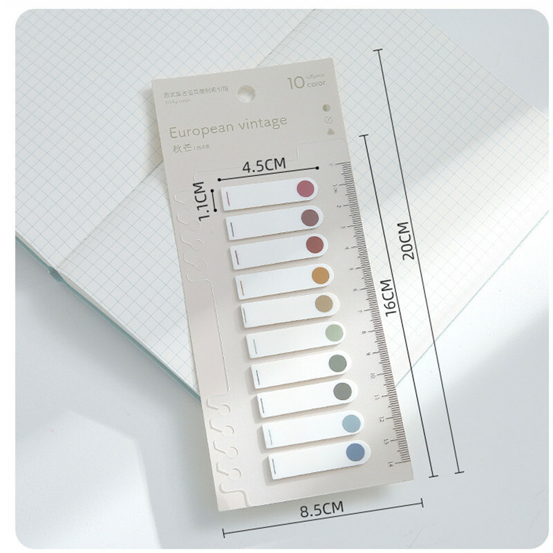 200pcs Page Markers Morandi Sticky Note Tabs Colored Book Flags Strip Index Tabs
