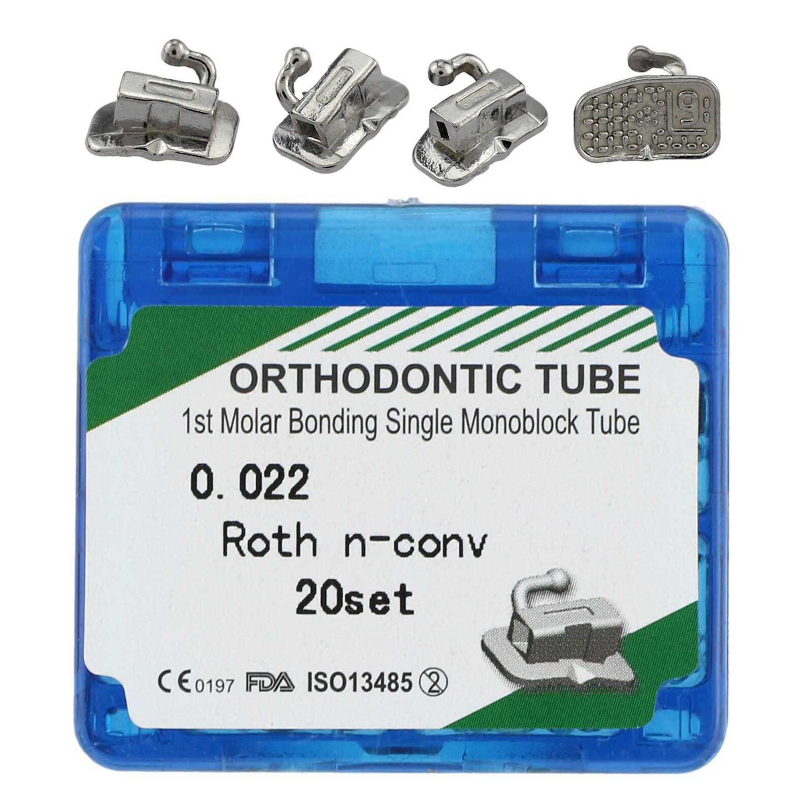 20 Sets Orthodontic Buccal Tubes Roth MBT 022 1st 2nd Molar ortodoncia Monoblock