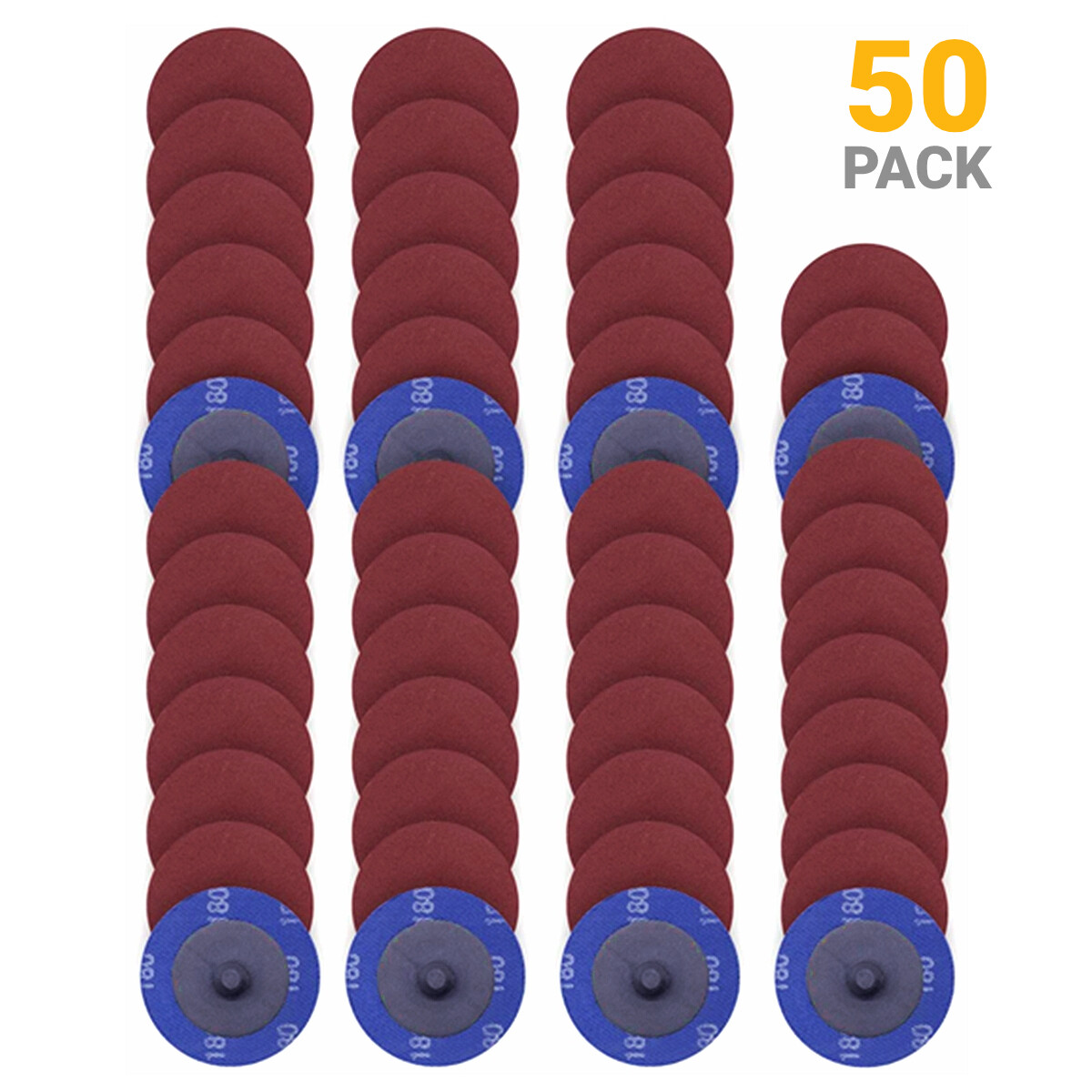 50PCS 2″ Roll Lock Sanding Disc 180 Grit Die Grinder Quick Change Abrasive Pads