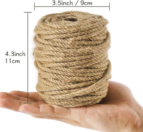 Tenn Well 5mm Jute Rope, 100 Feet 4Ply Twisted Thick 100 Feet, Brown