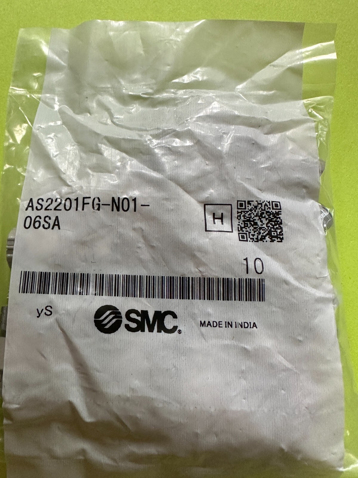 SMC AS2201FG-N01-06SA Flow Control 90° 1/8″ MPT x 6mm (Lot of 10) – New