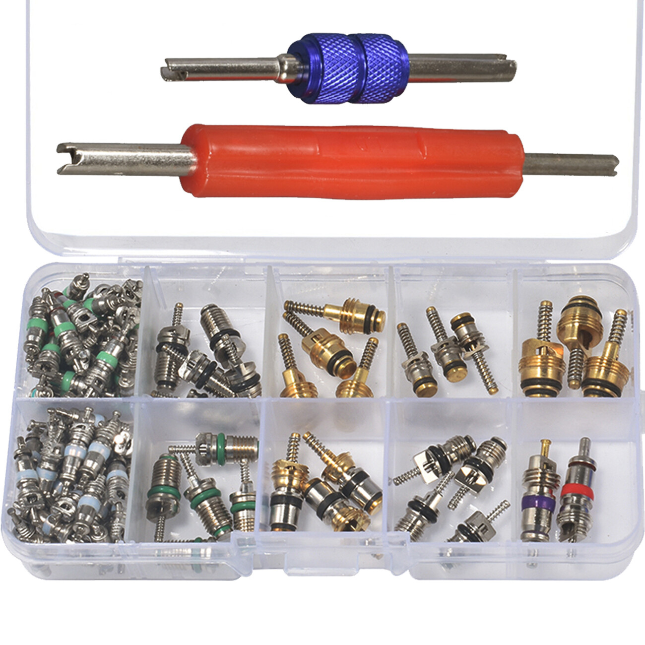 102pcs Car R12 & R134a A/C Air Conditioner Schrader Valve Core Remover Tool Kit