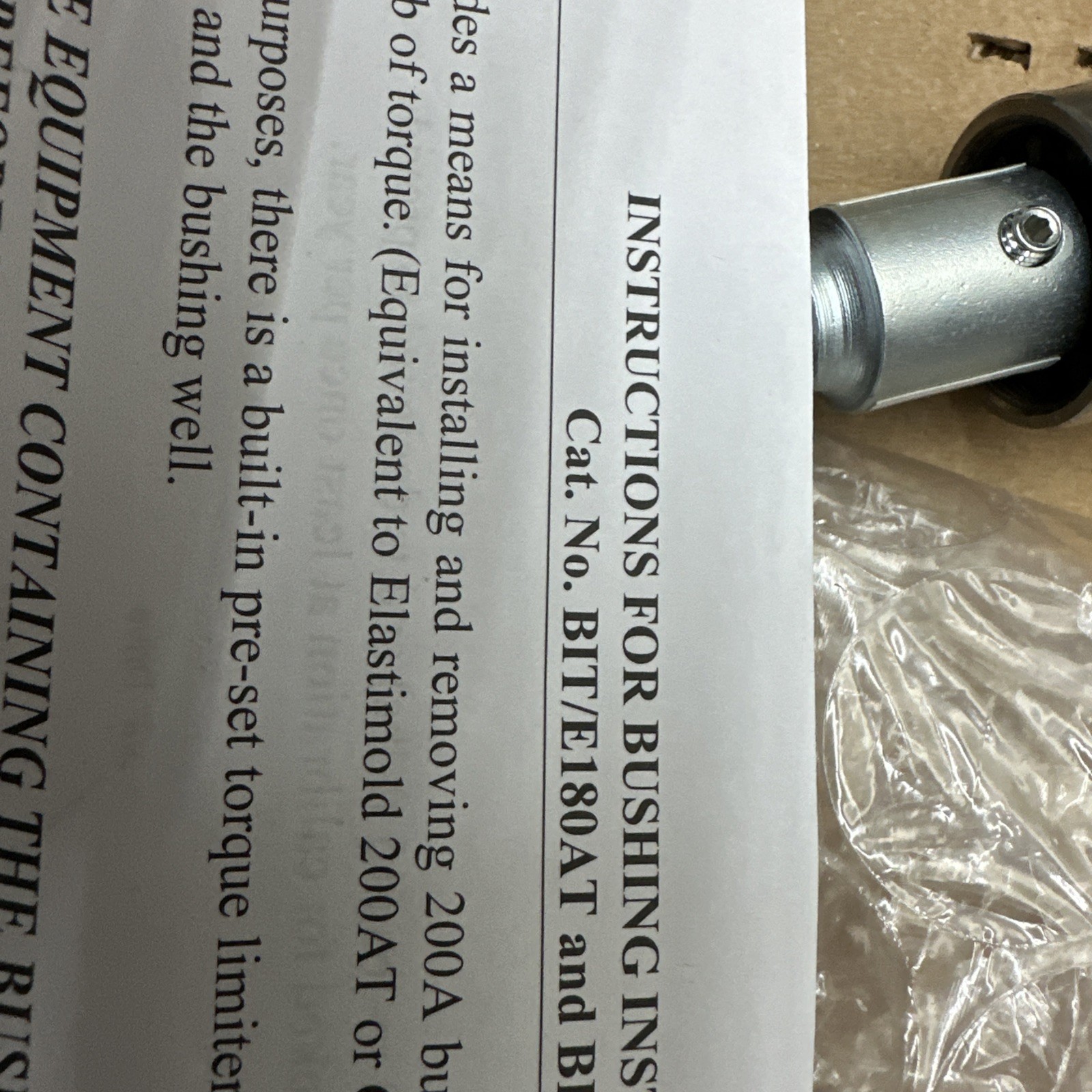 Speed Systems BIT/E180AT 200A, 5/16 Hex Bushing Insert Torque Tool NEW IN BOX