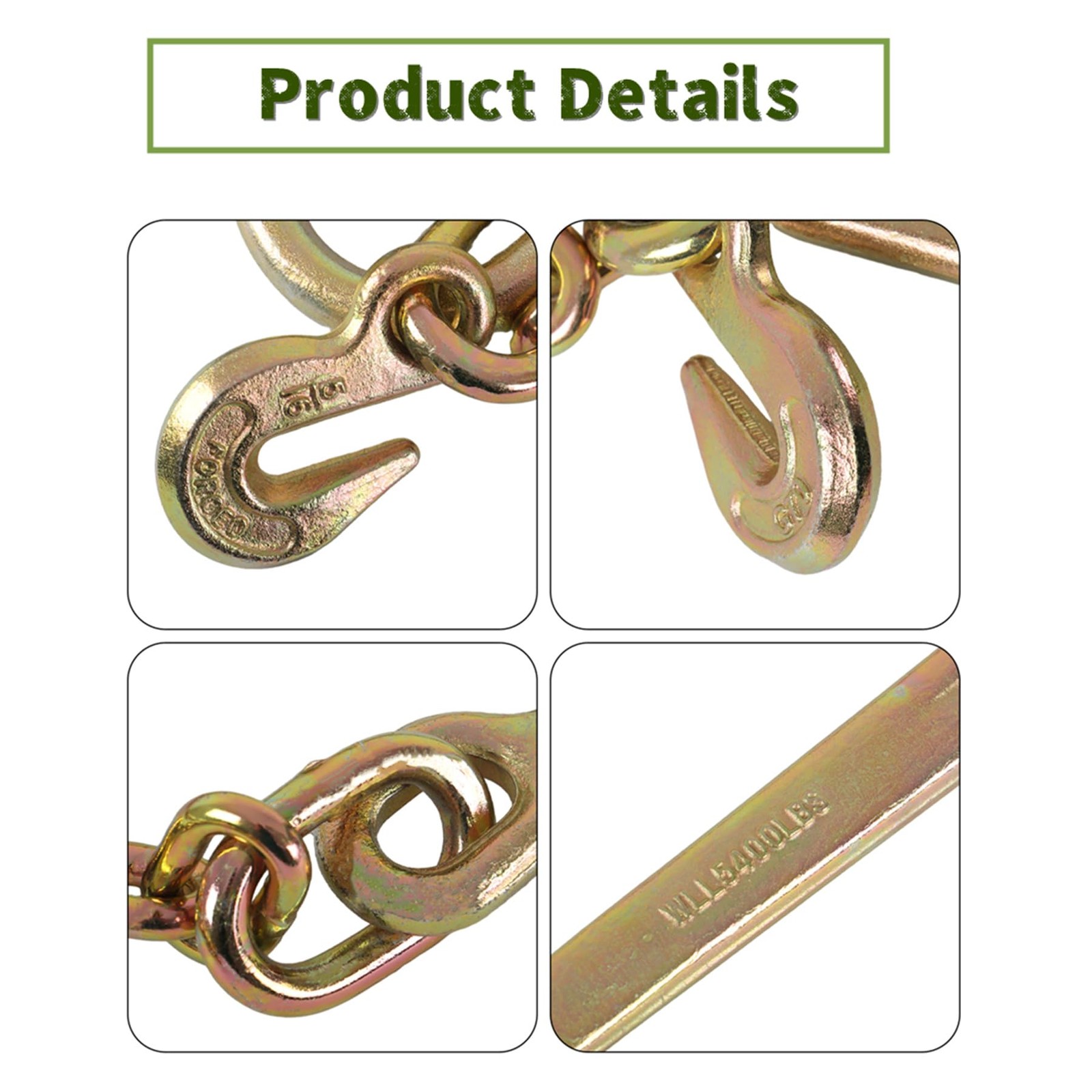 marddpair 5/16 X 2 G70 Tow Chain JHooks VChain Flatbed Truck Rollback Wrecker…