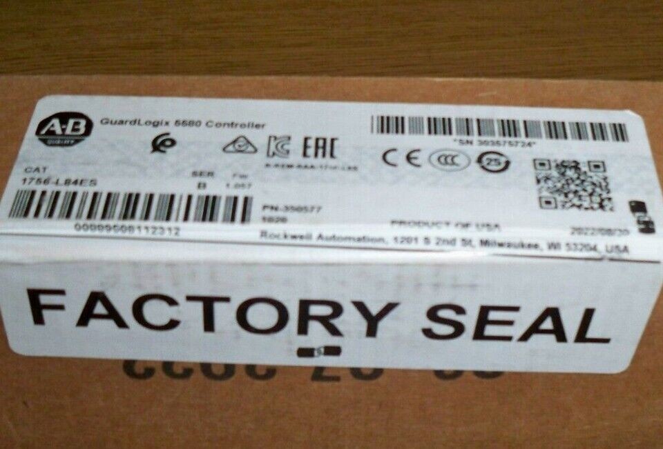 New Sealed AB 1756-L84ES GuardLogix 5580 Controller 1756L84ES US Free Tax