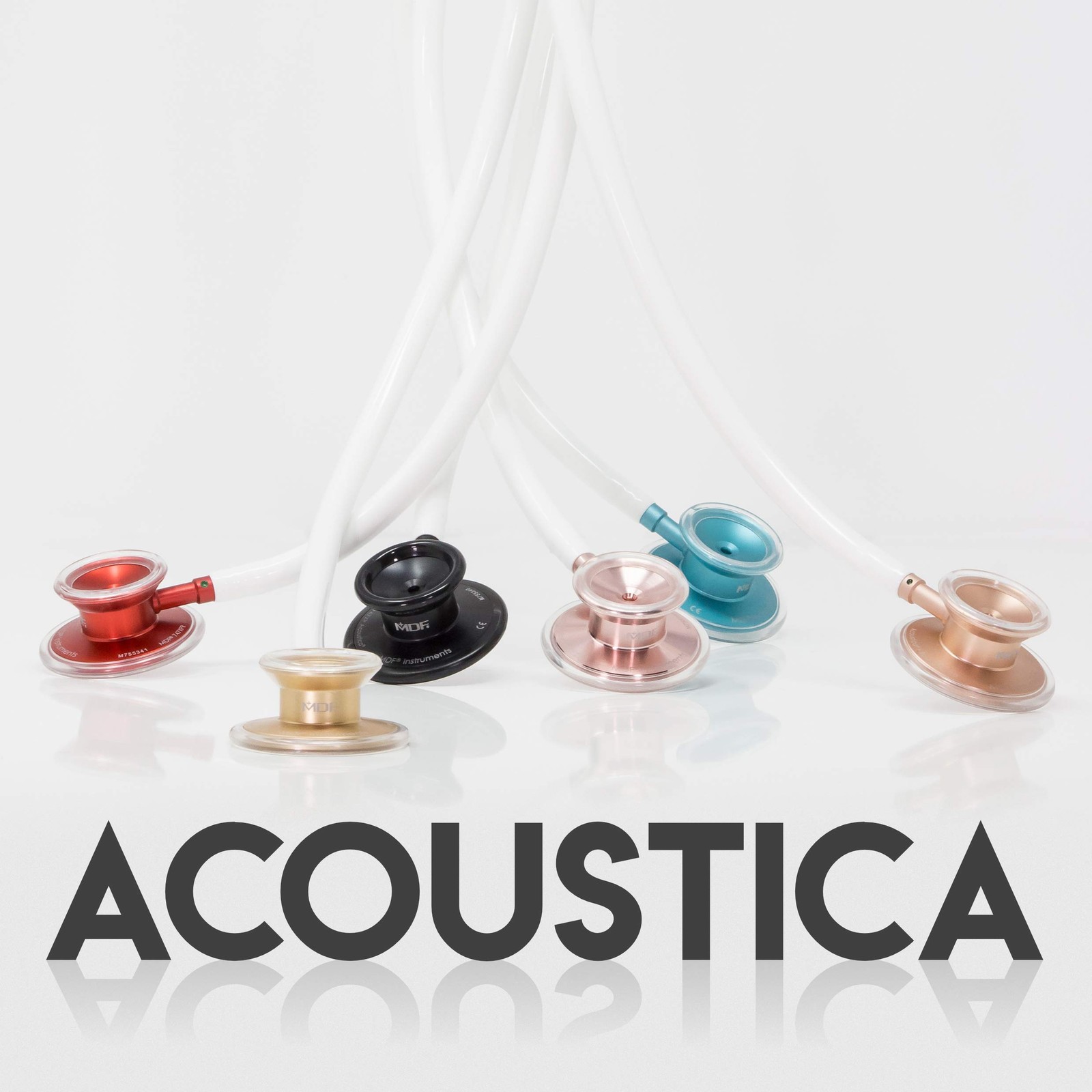 MDF Instruments, Acoustica Lightweight Stethoscope 7 Piece Set, Aqu a – Black