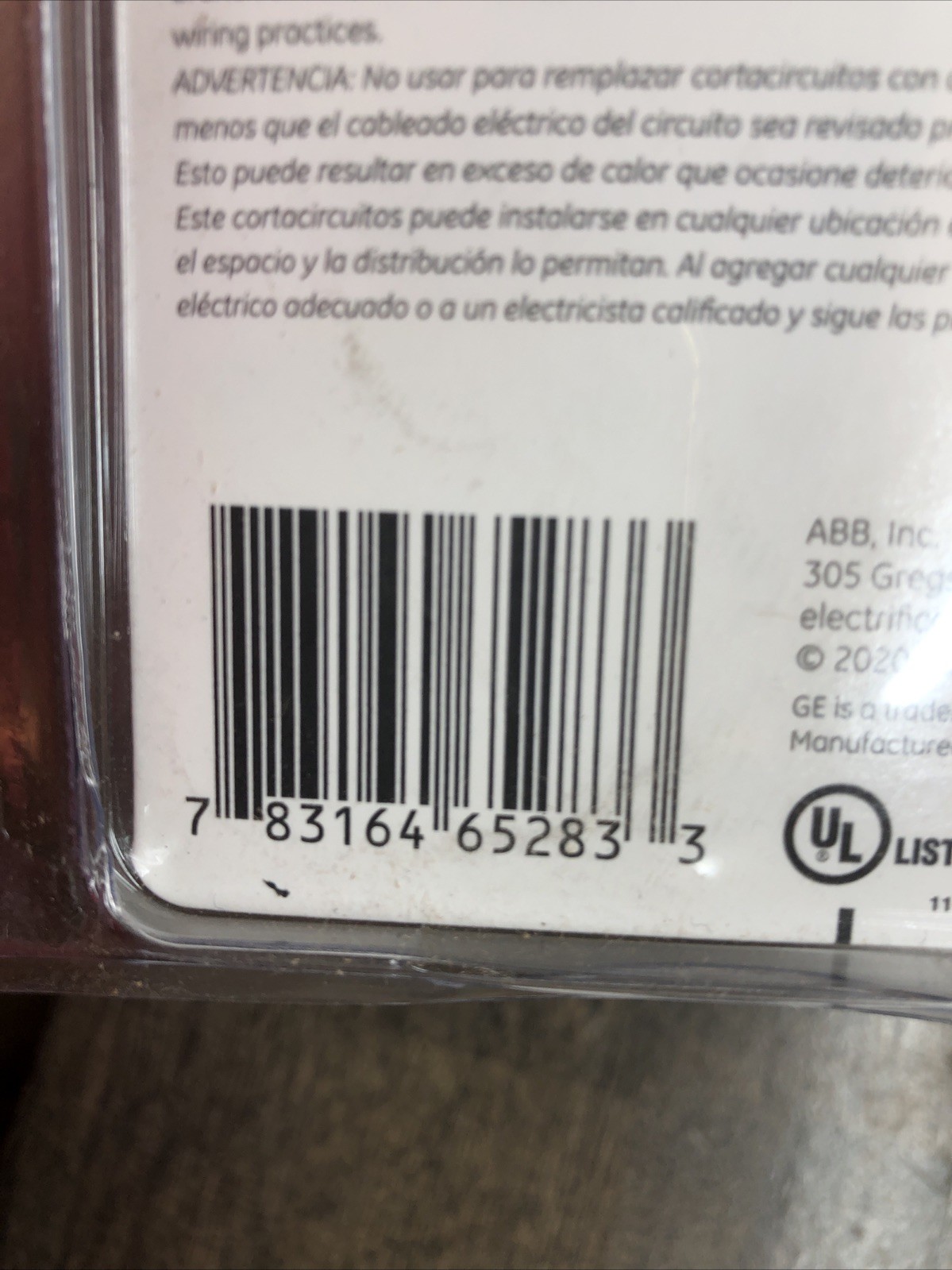GE THQL1120AFP2 AFCI Combination Arc Fault Circuit Interrupter 20A