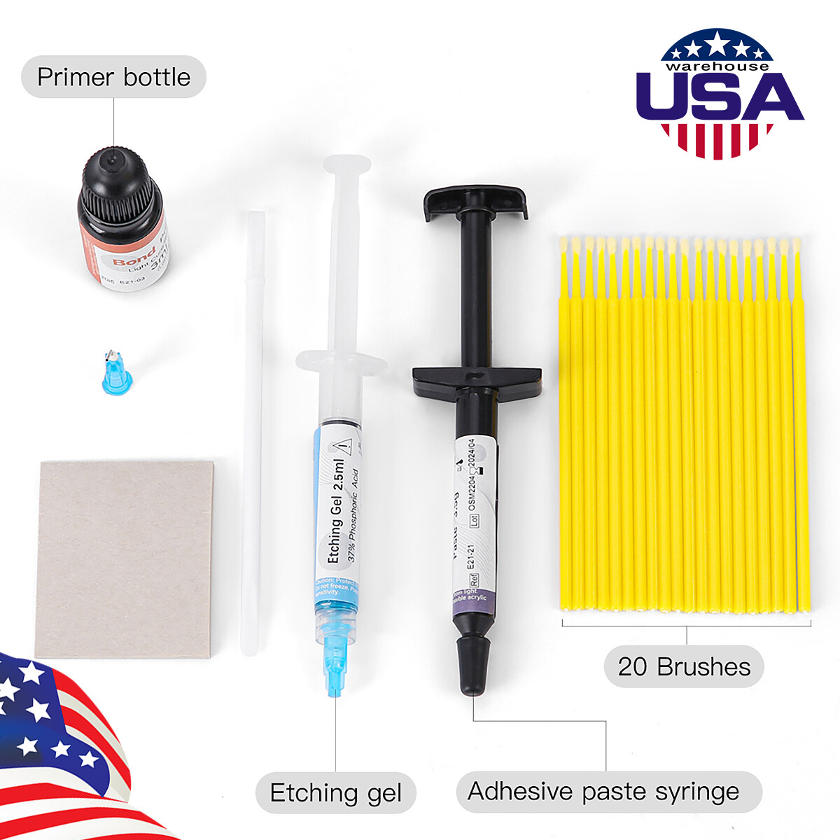 Dental Light Cure Orthodontic Resin Bonding Bracket Adhesive Cure Bond Kit
