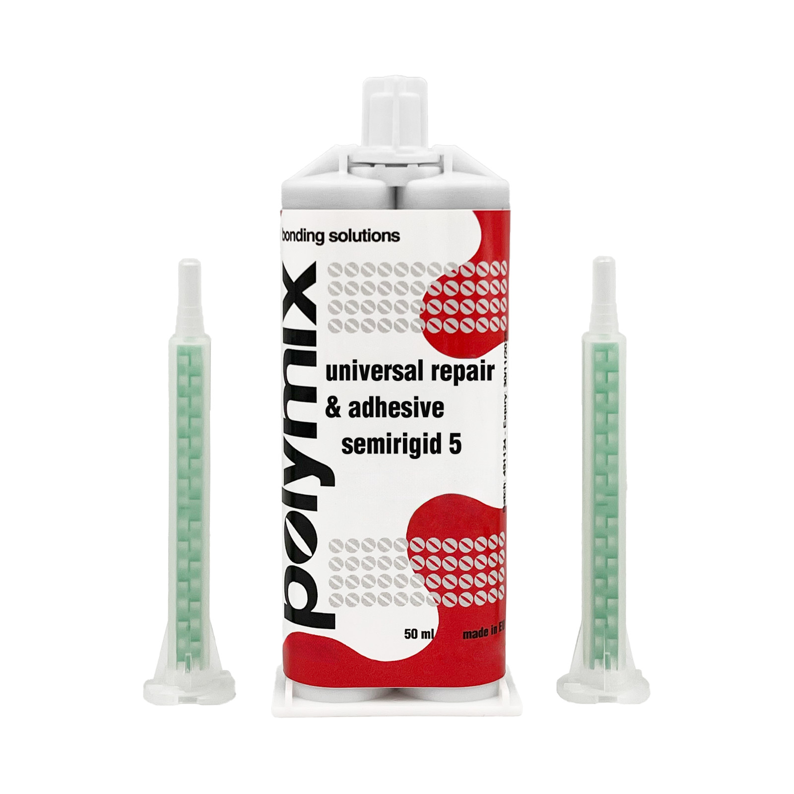 Polymix Universal Semi Rigid Plastic Repair Kit 3 x 50ml Tubes, 12 Tips & Gun