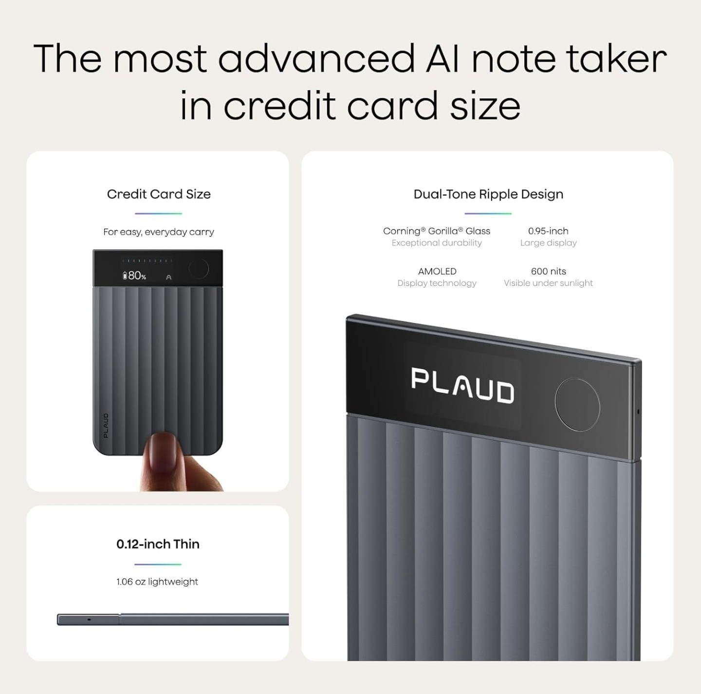 Plaud Note Pro AI Voice Recorder Note Taker PN0300 64GB Black