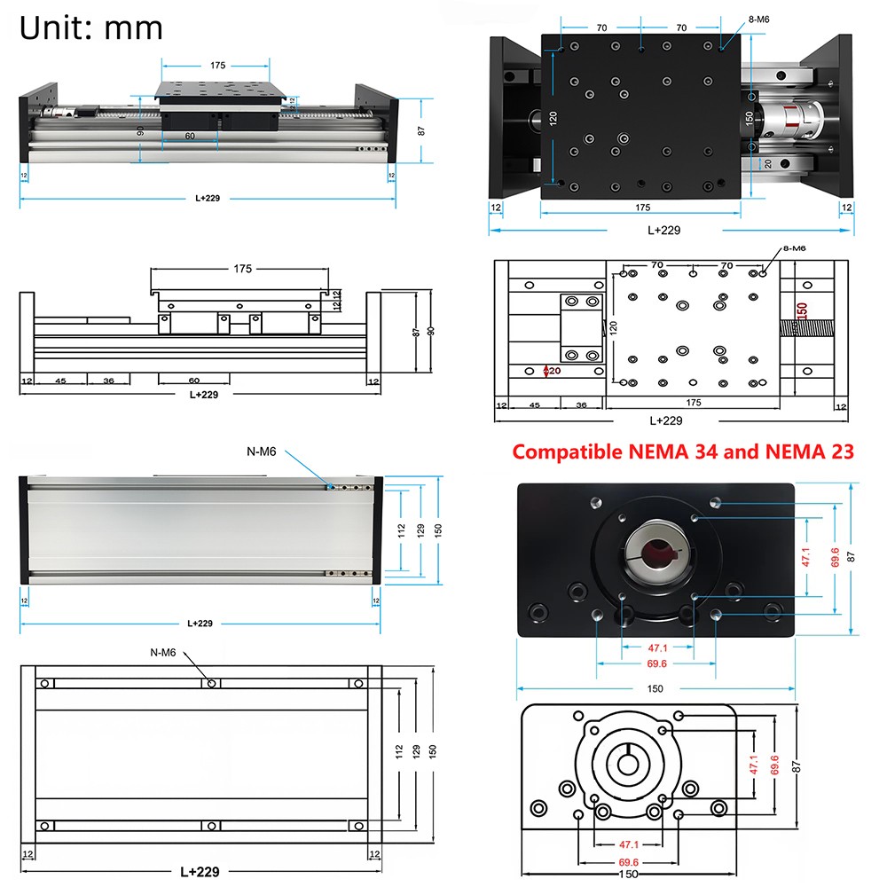 Heavy Duty Linear Electric Sliding Table High Precision Ball Screw for CNC US🔥