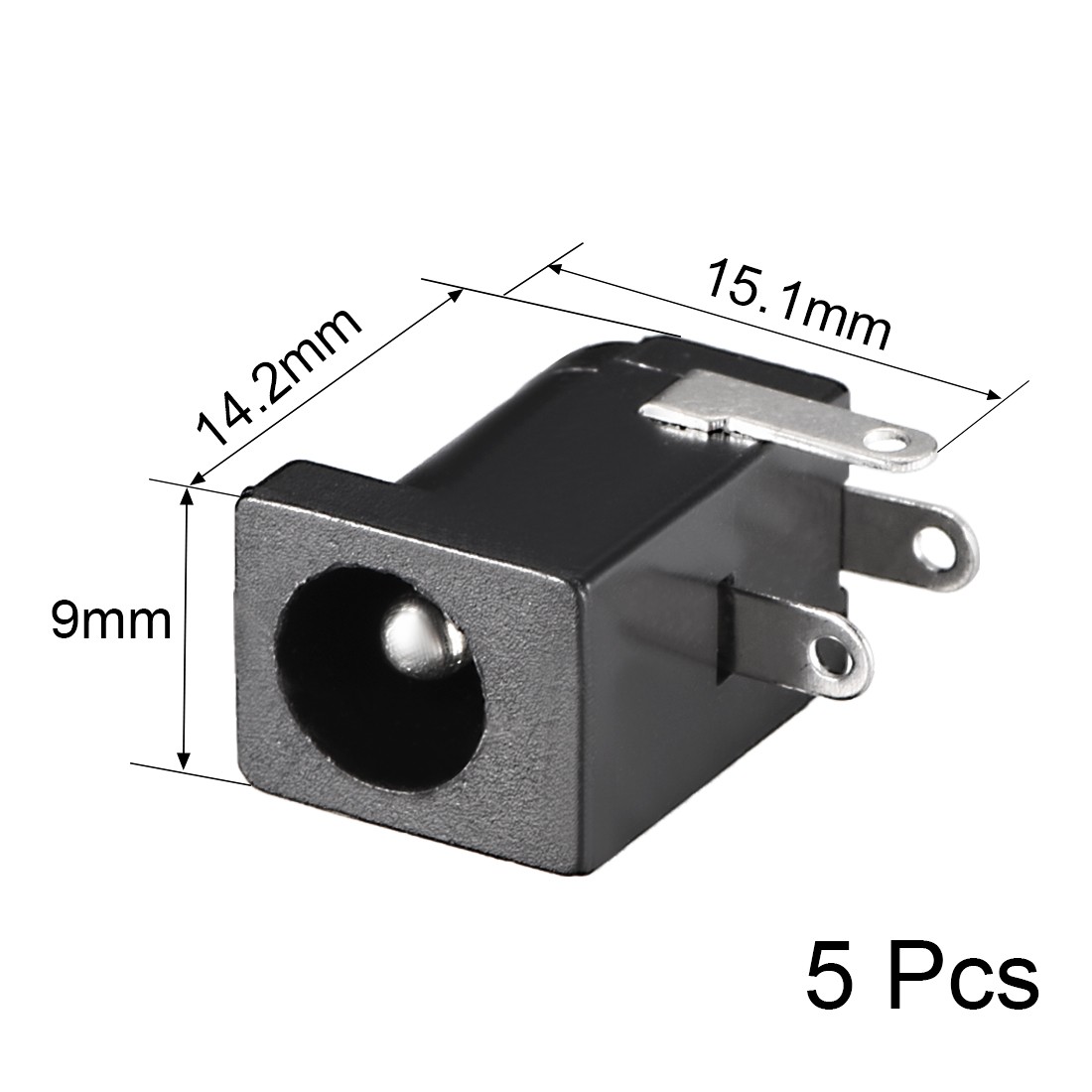 5 x DC-005 5.5mmx2.5mm DC Power Jack Plug 3 Pin Female Socket Connector