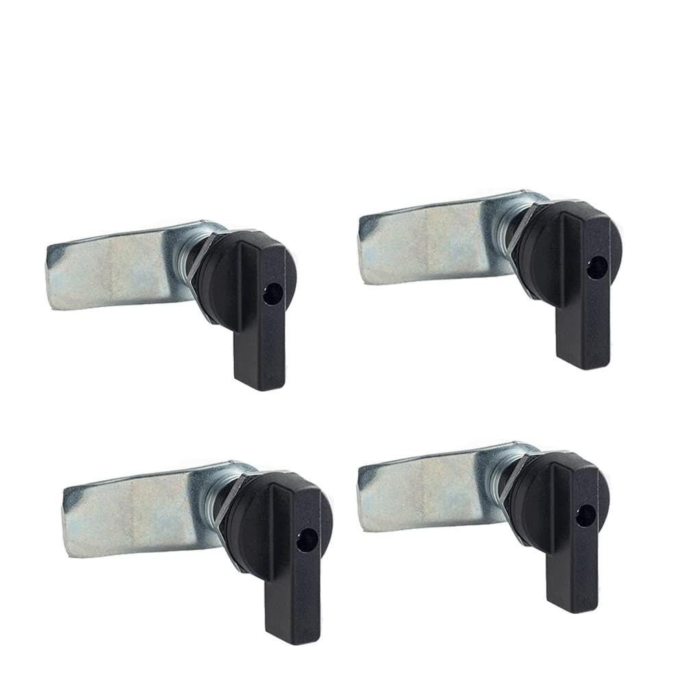 Thumb Operated Offset Cam Lock Black Keyless Cabinet Drawer Door 4 PCS Kit