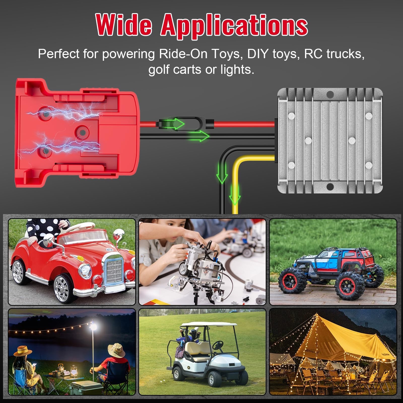 DC 18V to 12V 20A 240W Step Down Converter Compatible with Milwaukee 18V Battery