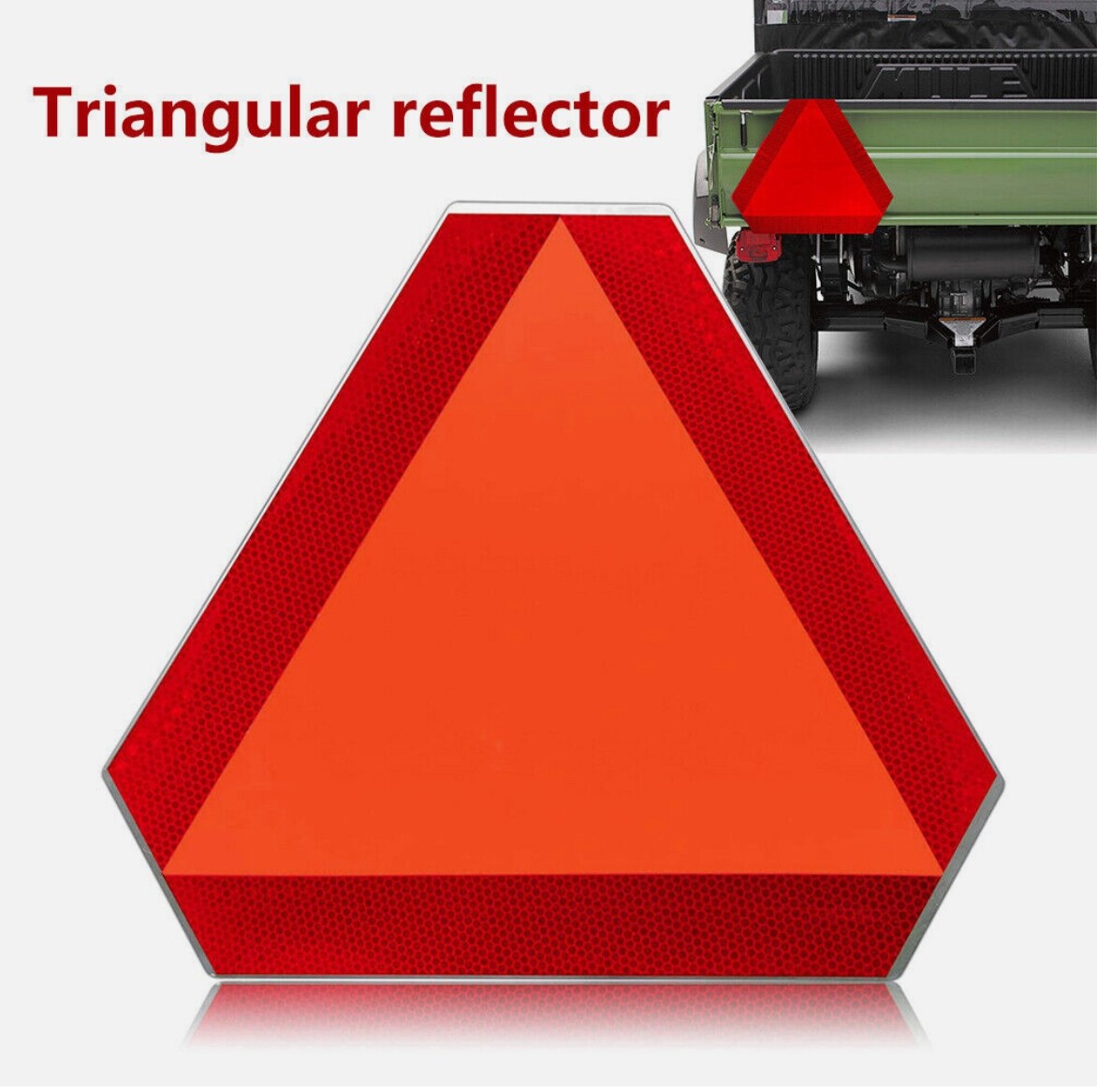 Car Slow Moving Vehicle Sign Reflective Tape Safety Triangle Orange Sticker New